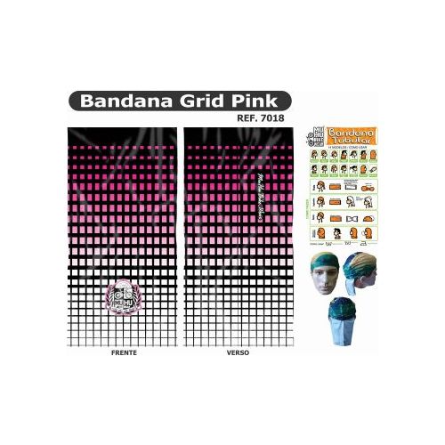 Bandana Muhu 7018 Grid Pink
