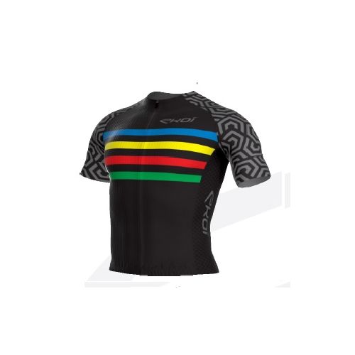 Camisa Masc. Ciclismo M/curta Ekoi Mundial Preta