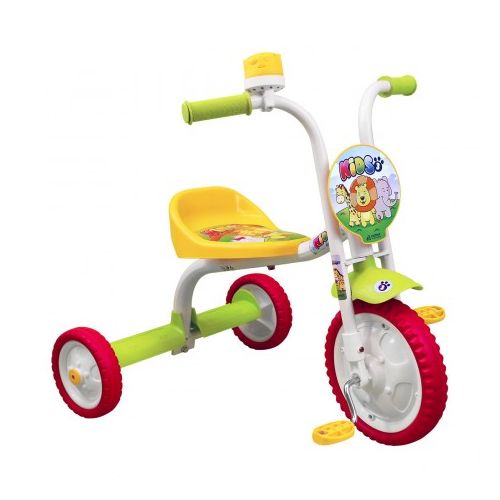 Triciclo Infantil Nathor Branco Verde Amarelo Vermelho