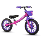Bicicleta Aro 12 Nathor Balance Rosa/roxa C/cesta